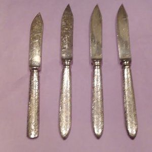 Cheese & Fruit Knives (4)- 3 C. Rogers + 1 Royal Mfg Co Silver, 5.75"-6.25" L